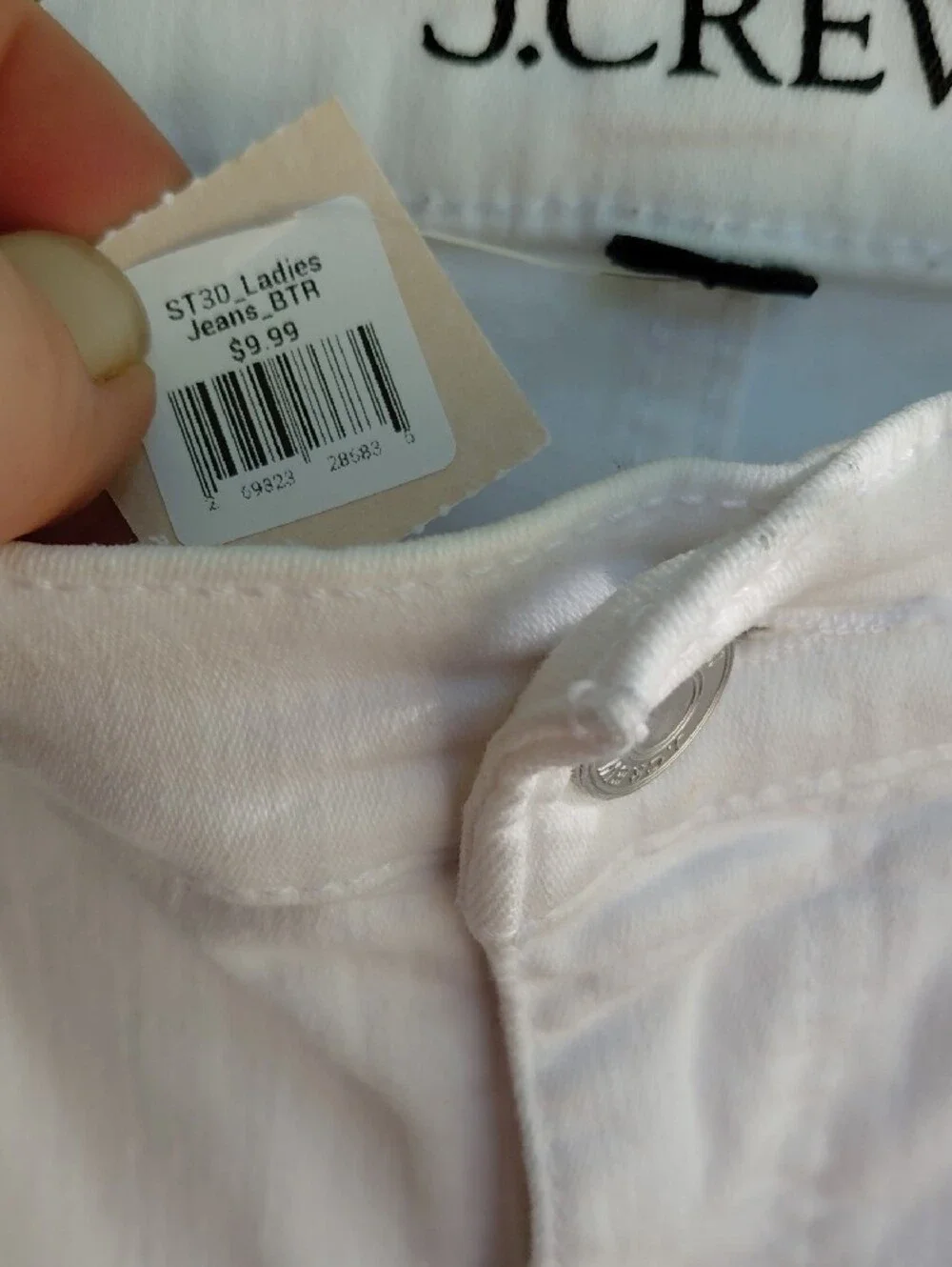J. Crew White High-Rise Straight Jeans